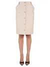 Moschino Button-up Midi Skirt In Cream
