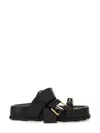 Moschino Women Sandal With Woven Buckle In Black