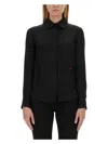 Moschino Long-sleeved Silk Shirt In Multicolour
