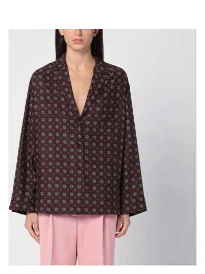 MOSCHINO WOMEN'S SILK PATTERNED SHIRT