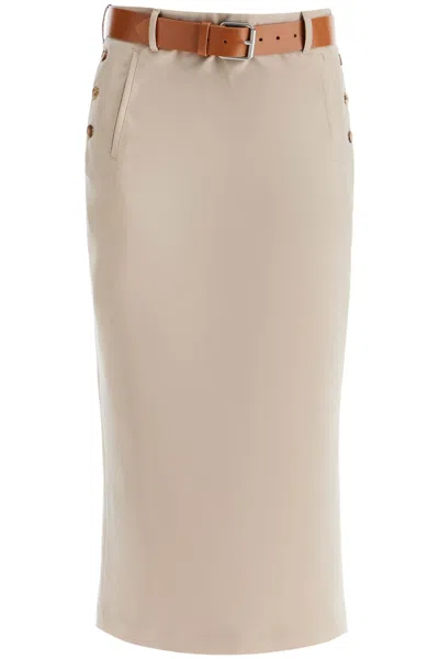 Moschino Jupe With Beige Wool Skirt In Neutral