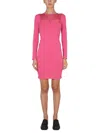 Moschino Slim Fit Dress In Pink