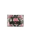 MOSCHINO WOMEN'S SNAKESKIN PRINT LEATHER CARD CASE