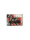 MOSCHINO WOMEN'S SNAKESKIN PRINT LEATHER CARD CASE