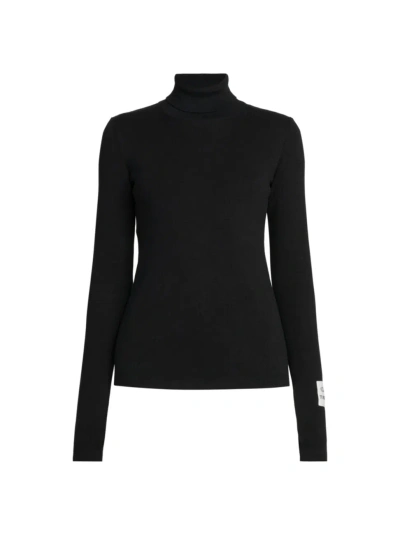 Moschino Women's Still Life Cotton Turtleneck Sweater In Black