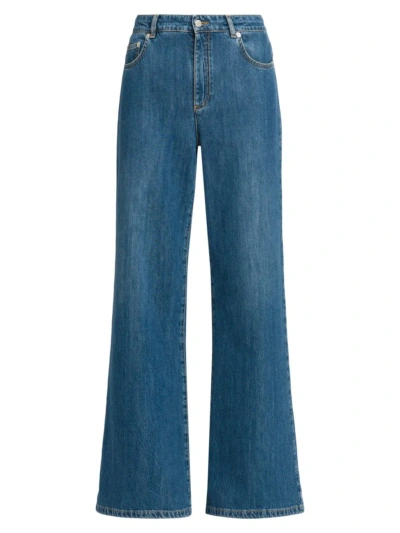 Moschino Women's Still Life Wide-leg Jeans In Blue