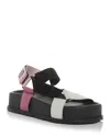Moschino Suede Sandals In White/black/pink