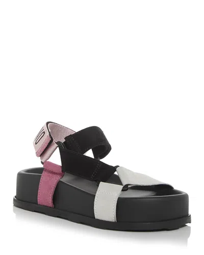 Moschino Women's Strappy Platform Sandals In White/black/pink