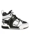 Moschino Streetball Asymmetrical High-top Sneakers In Black White