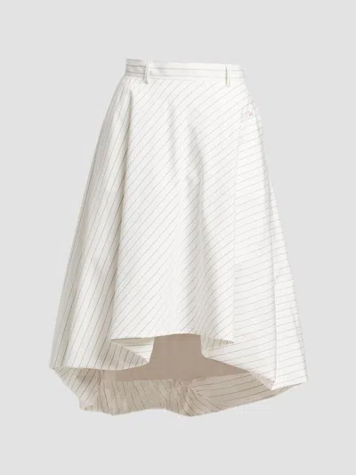 Moschino Women's Striped Poplin High-low Bubble Skirt In White