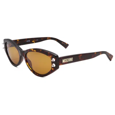 Moschino Embellished Cat-eye Sunglasses In Brown