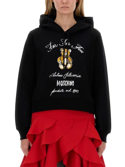 Moschino Women Sweatshirt With Logo In Black