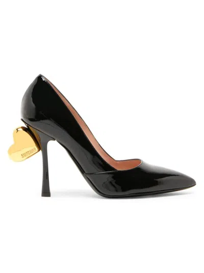 MOSCHINO WOMEN'S SWEETHEART 100MM PATENT LEATHER PUMPS
