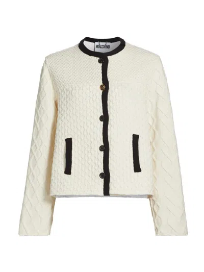 Moschino Women's Textured Knit Jacket In Neutral