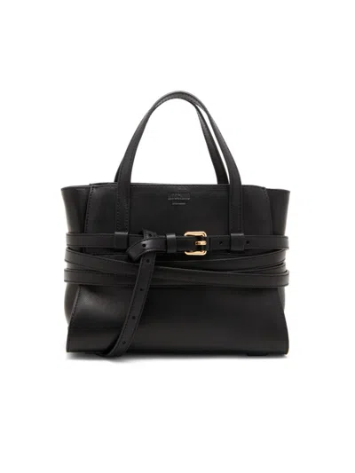 Moschino Women's Tie Me Leather Shoulder Bag In Black