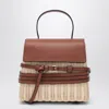 Moschino Tie Mie Bag In Raffia And Leather
