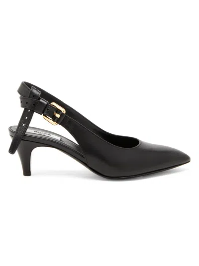 Moschino Women's Tie-me Leather Pumps In Black