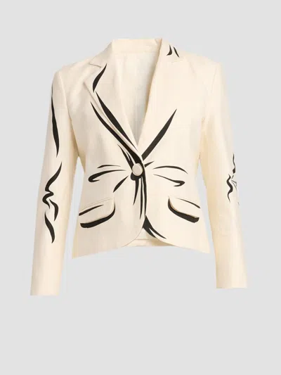 Moschino Women's Trompe-l'oeil Tailored Cotton Jacket In Brown