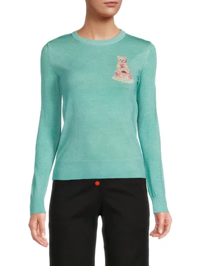 Moschino Women's Virgin Wool Sweater In Light Blue