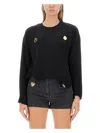 Moschino Asymmetric Hem Crewneck Knitted Jumper In Black