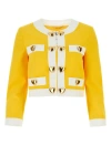 Moschino Women's Heart Buttons Crepe Jacket In Yellow