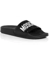 Moschino Womens Rubber Slip On Slide Sandals In Black