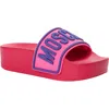 Moschino Womens Slip On Platform Pool Slides In Pink