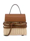 Moschino Woven Texture Shoulder Bag With Buckle In Neutrals