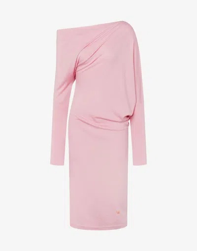Moschino Wool And Silk Dress In Blue