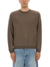 Moschino Crewneck Knitted Jumper In Brown