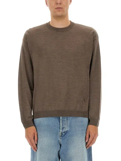 Moschino Wool And Silk Pullover In Brown