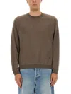Moschino Crewneck Knitted Jumper In Brown