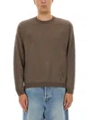 Moschino Crewneck Knitted Jumper In Brown