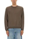 Moschino Crewneck Knitted Jumper In Brown