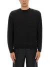 Moschino Soft Ribbed Crewneck Knitwear With Long Sleeves In Black