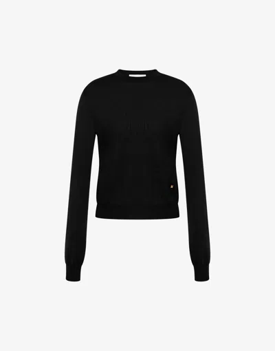 Moschino Wool And Silk Pullover Golden M In Black