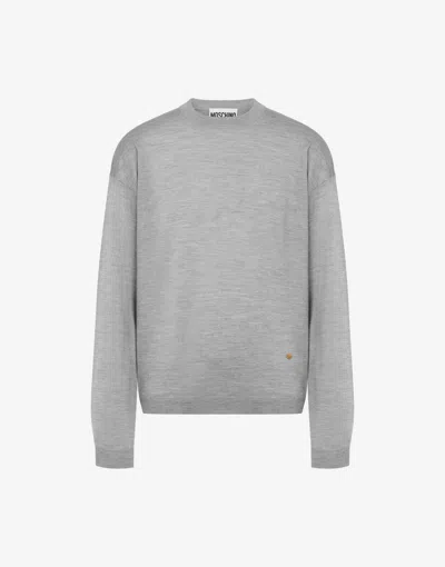 Moschino Wool And Silk Pullover Golden M In Gray