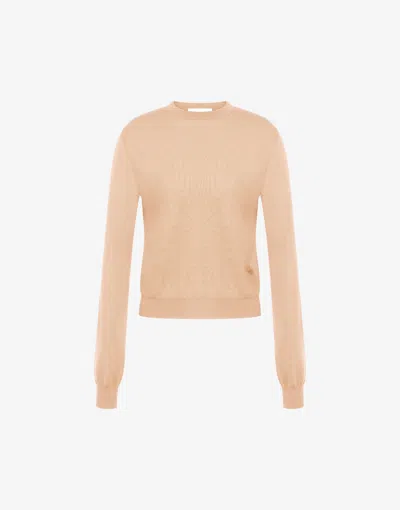 Moschino Wool And Silk Pullover Golden M In Neutral