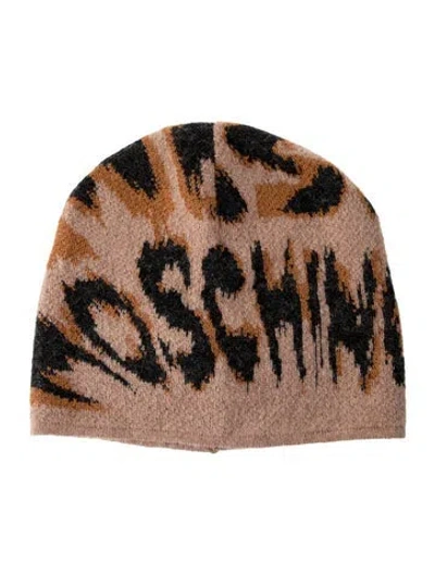 Pre-owned Moschino Wool Beanie Hat In Neutral