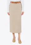 Moschino Wool Twill Skirt Tailored Twist In Neutral