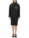Moschino Couture Wool Blend Diagonal Coat In Black