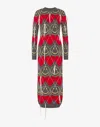 Moschino Crew Neck Long Sleeve Graphic Dress In Multi