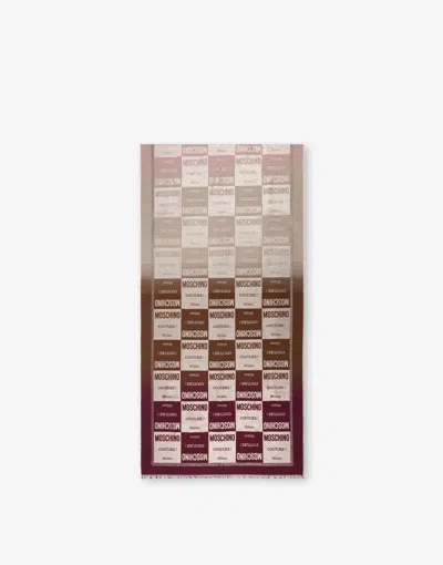 Moschino Wool Blend Jacquard Scarf In Pink