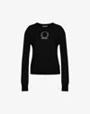 Moschino Laurel Crown Embroidered Logo Sweater In Black