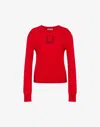 Moschino Wool Blend Pullover Laurel Crown In Red