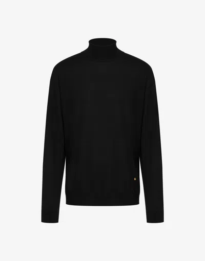Moschino Wool Blend Turtleneck Sweater Golden M In Black