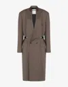 Moschino Wool Canvas Coat In Brown