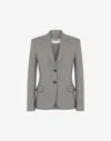 Moschino Wool Canvas Jacket Laurel Crown In Gray