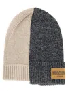 Moschino Two-tone Ribbed Texture Folded Brim Hat In Gray