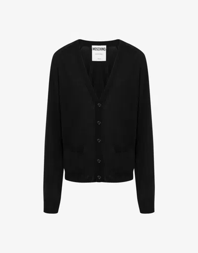 Moschino Wool Cardigan Golden M In Black
